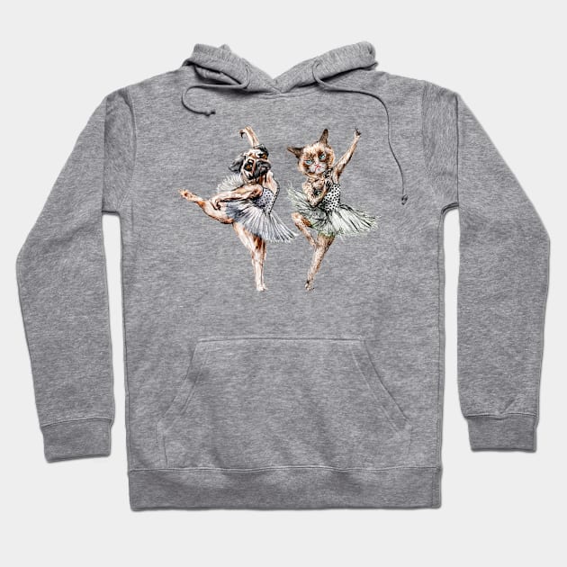 Hipster Ballerinas - Dog Cat Dancers Hoodie by notsniwart